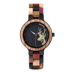 Quartz Engraving Wooden Women men lovers couple Watches in Wood Box