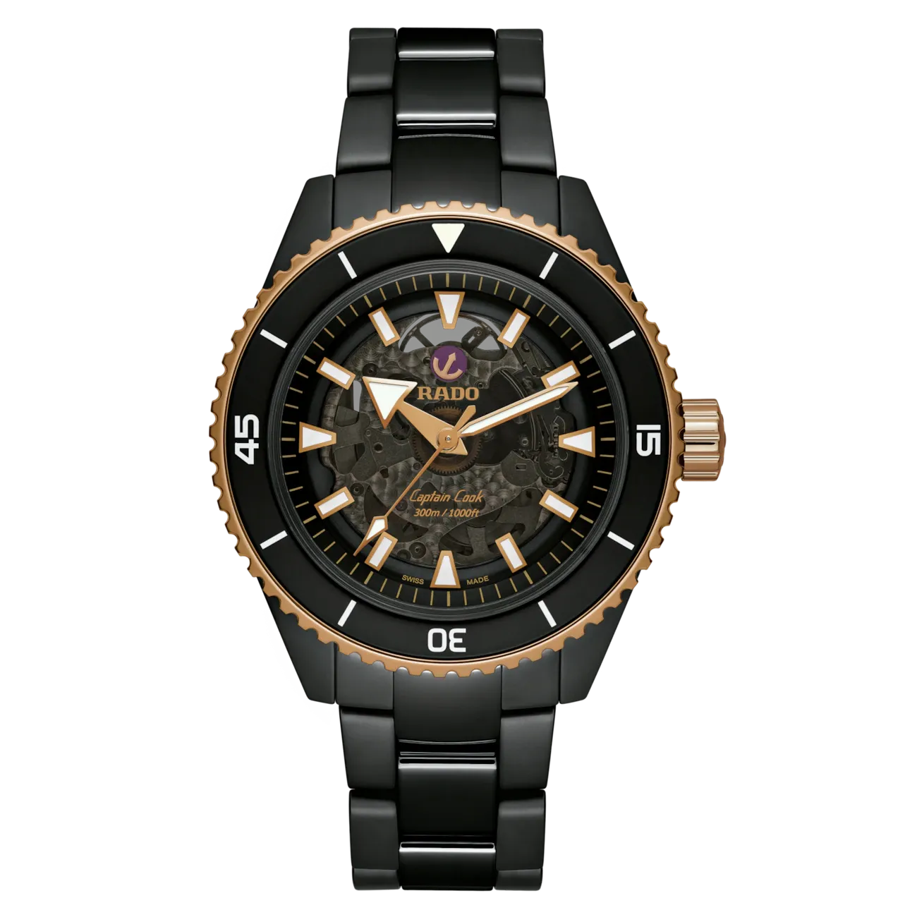 Rado Captain Cook High-Tech Black Ceramic Skeleton