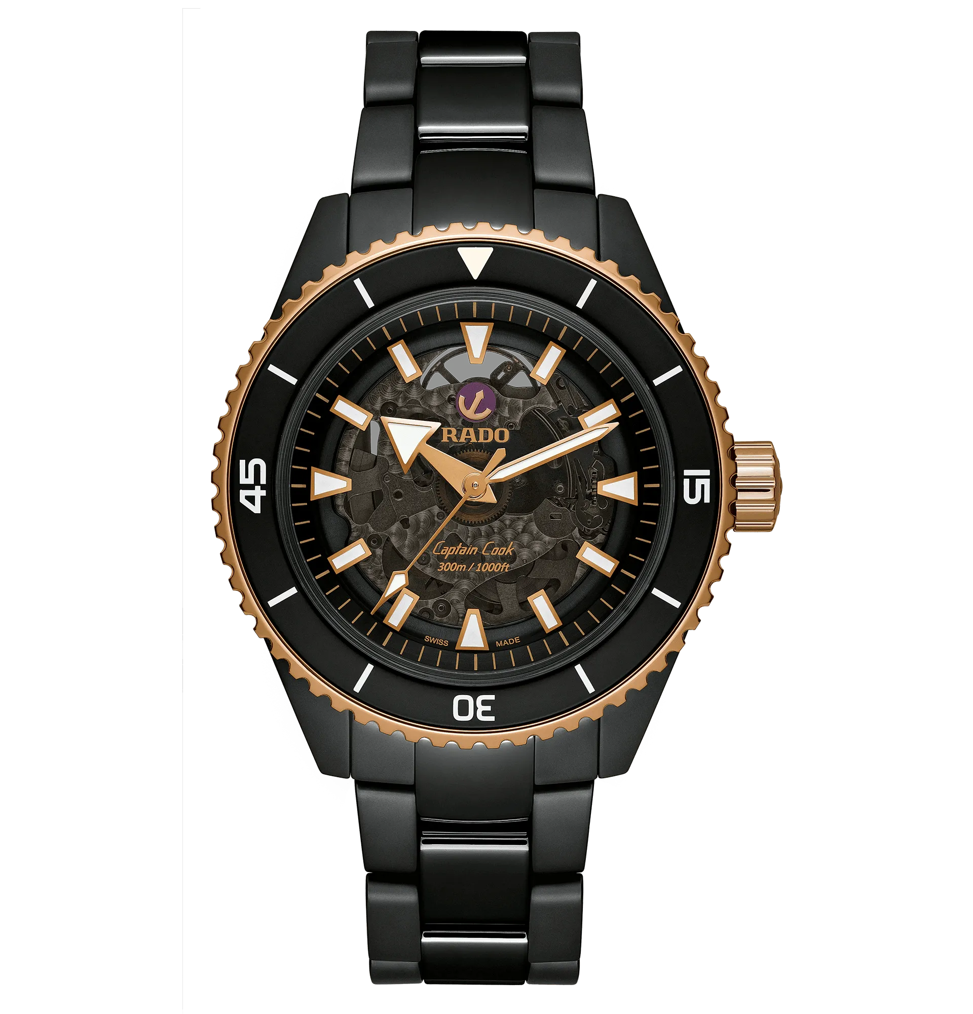 RADO Captain Cook High-Tech Ceramic 43mm Rose Gold Men's Watch R32127162