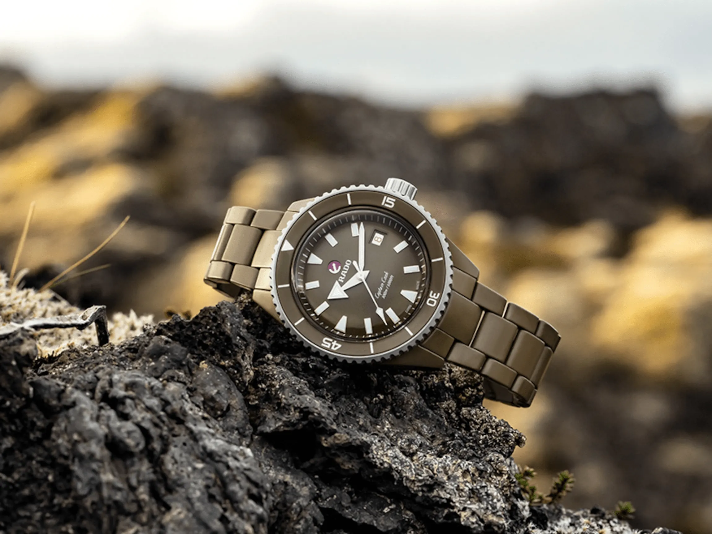 RADO Captain Cook Matte Olive High-Tech Ceramic Diver 43mm Men's Watch R32130312
