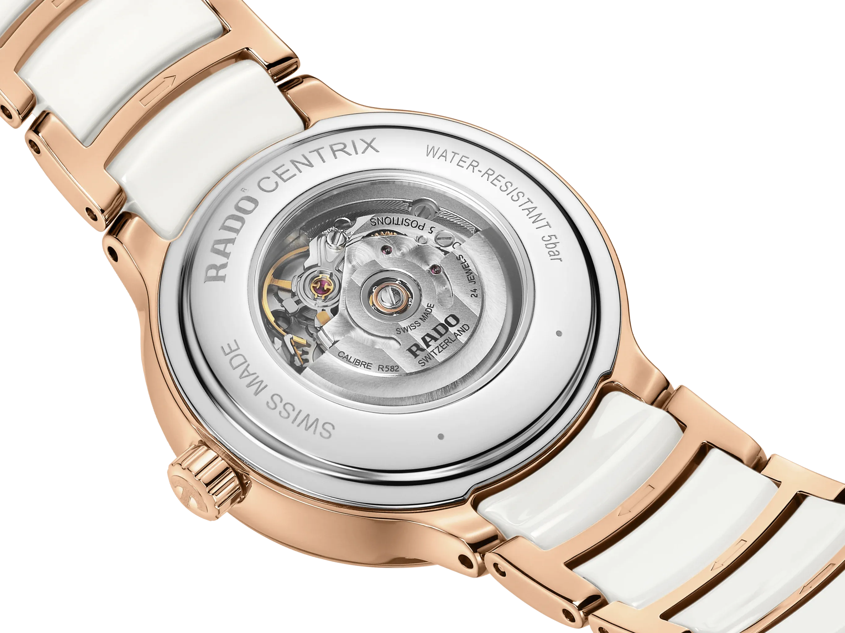 RADO Centrix Automatic Diamonds 30.5mm Rose Gold-White Women's Watch R30019744
