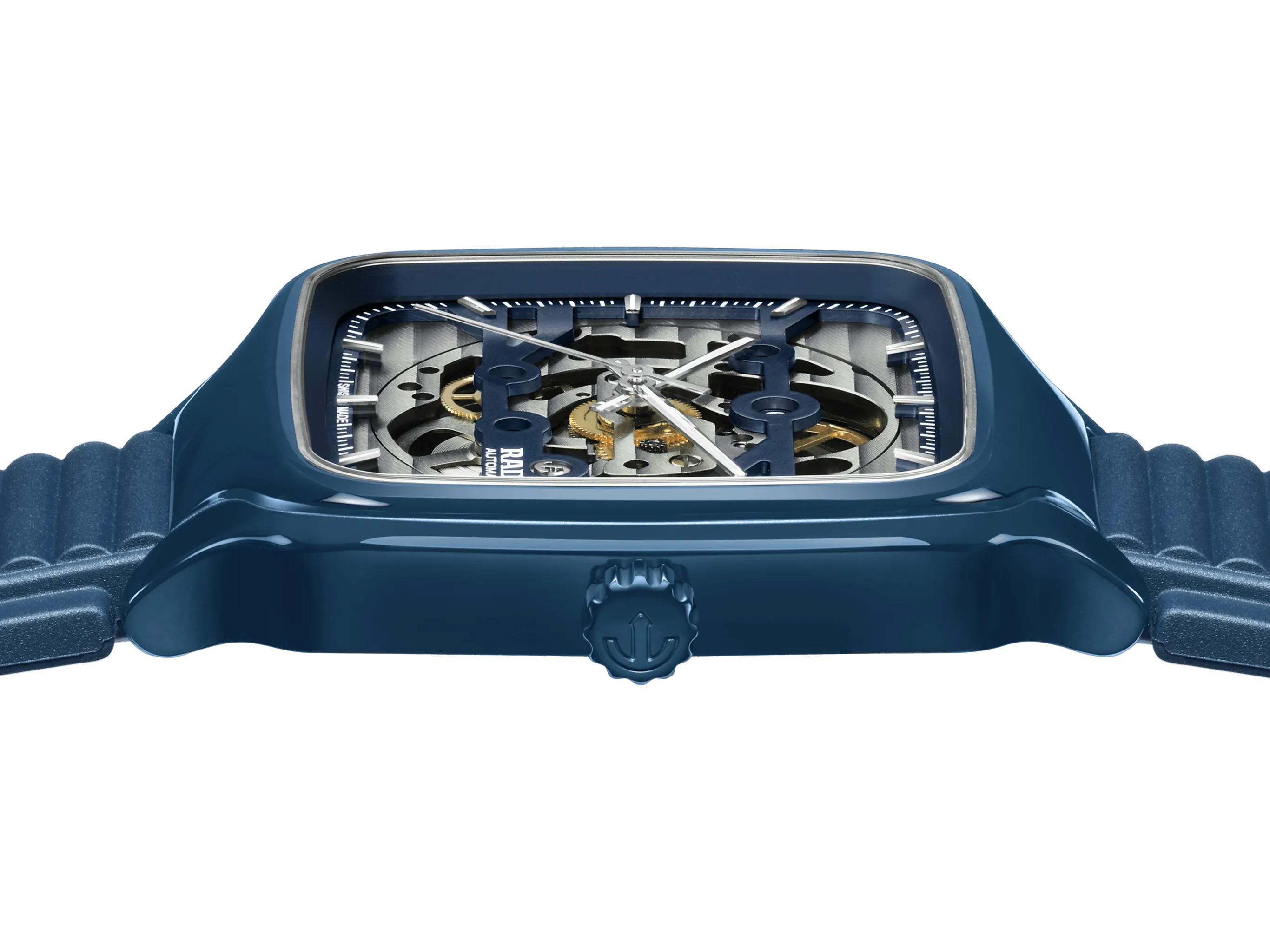RADO True Square Automatic Skeleton Blue Ceramic 38mm Men's Watch R27178205