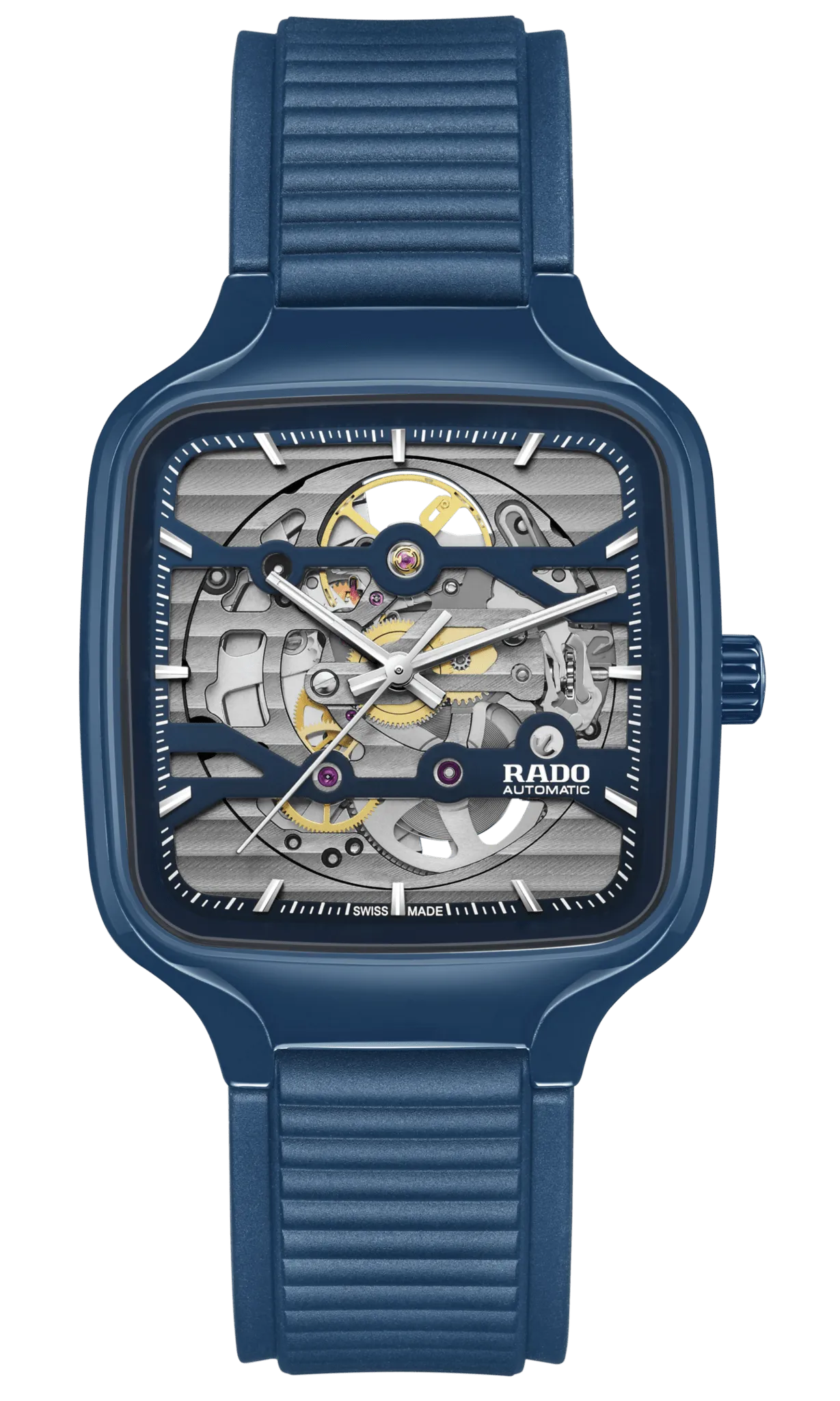RADO True Square Automatic Skeleton Blue Ceramic 38mm Men's Watch R27178205