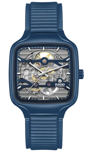 RADO True Square Automatic Skeleton Blue Ceramic 38mm Men's Watch R27178205