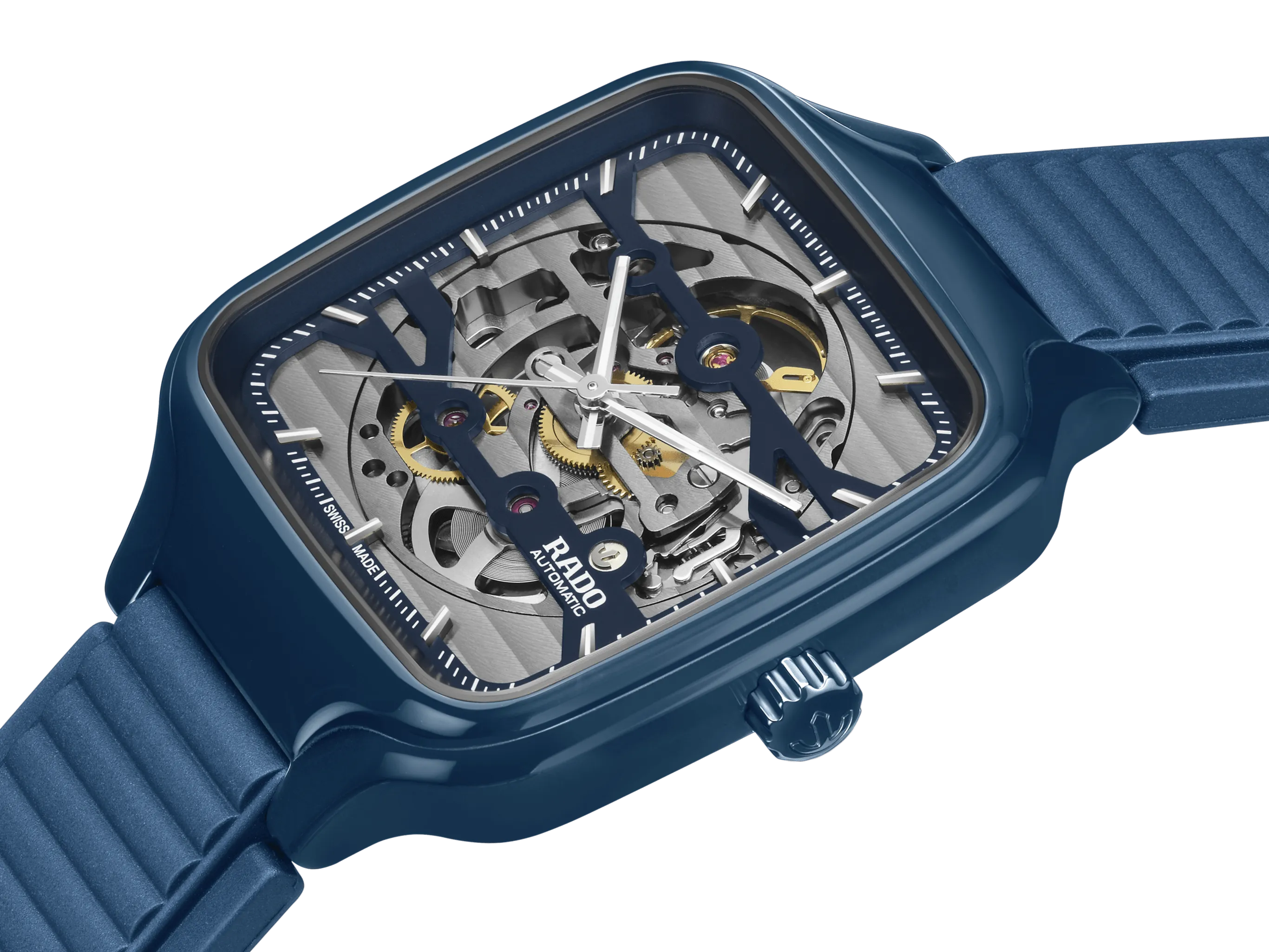 RADO True Square Automatic Skeleton Blue Ceramic 38mm Men's Watch R27178205