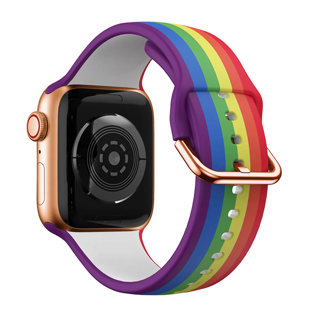 Rainbow Printed Silicone Band for Apple Watch