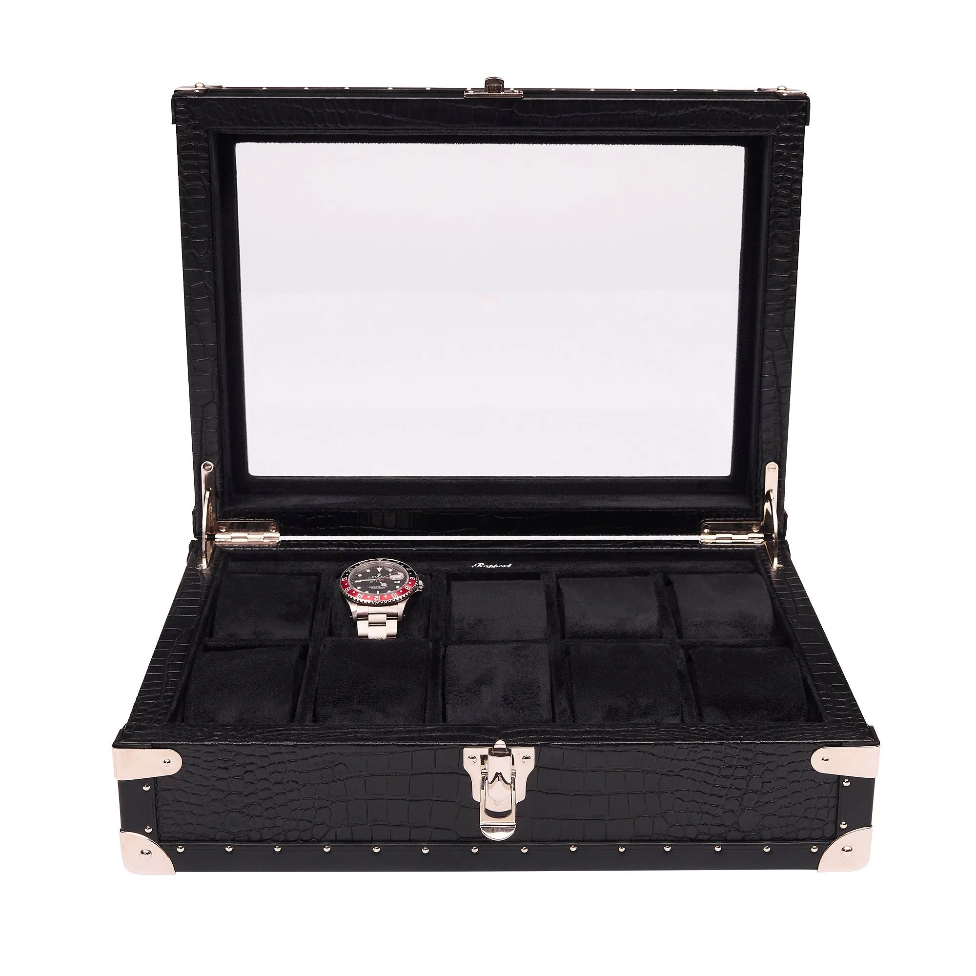 Rapport - Brompton Optic 10 Watch Box in Black Croco | L282