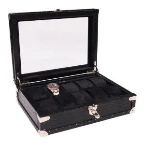 Rapport - Brompton Optic 10 Watch Box in Black Croco | L282