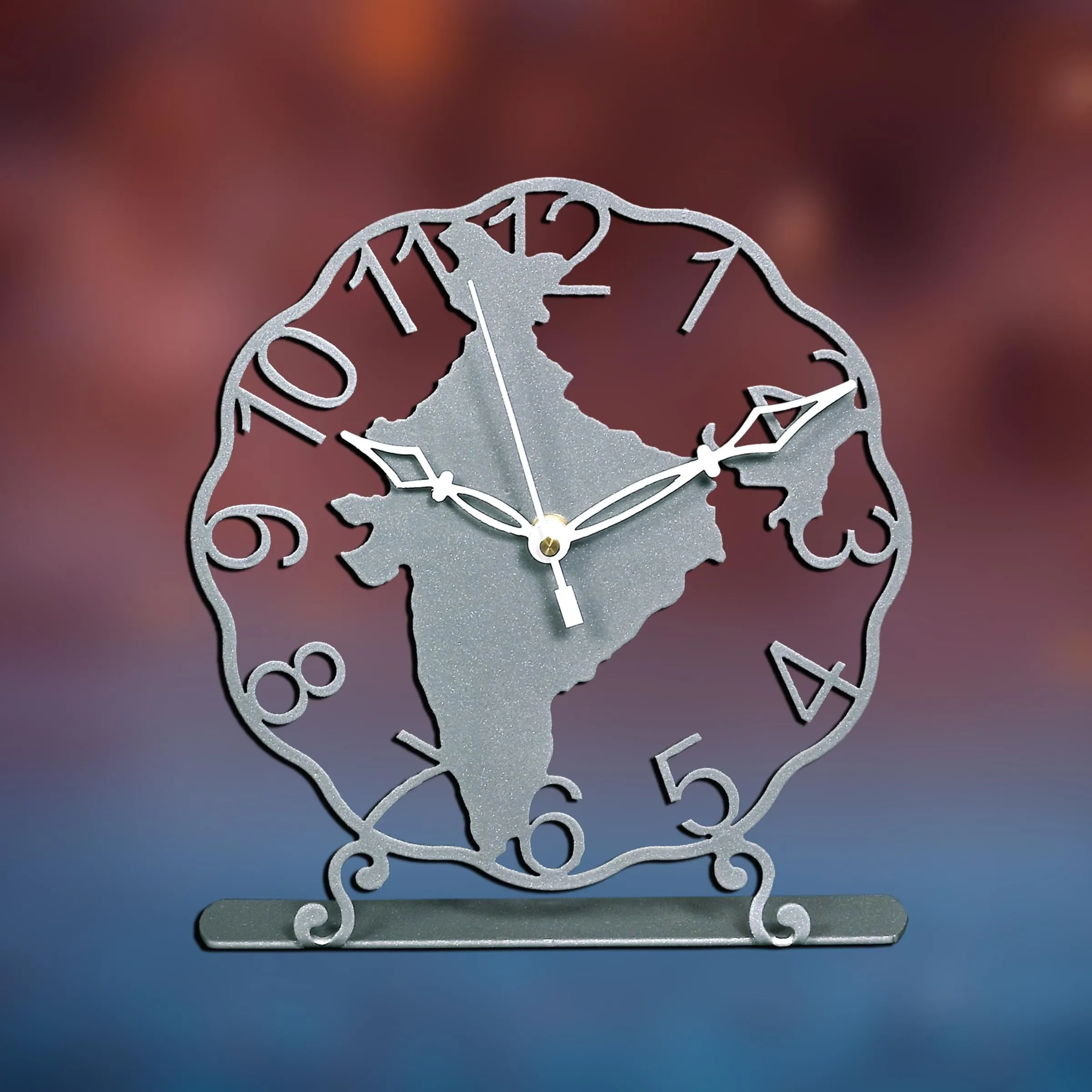 RAYART Bharat Shape Antique Table Clock for Home & Office Desk, Bedroom, Tabletop.