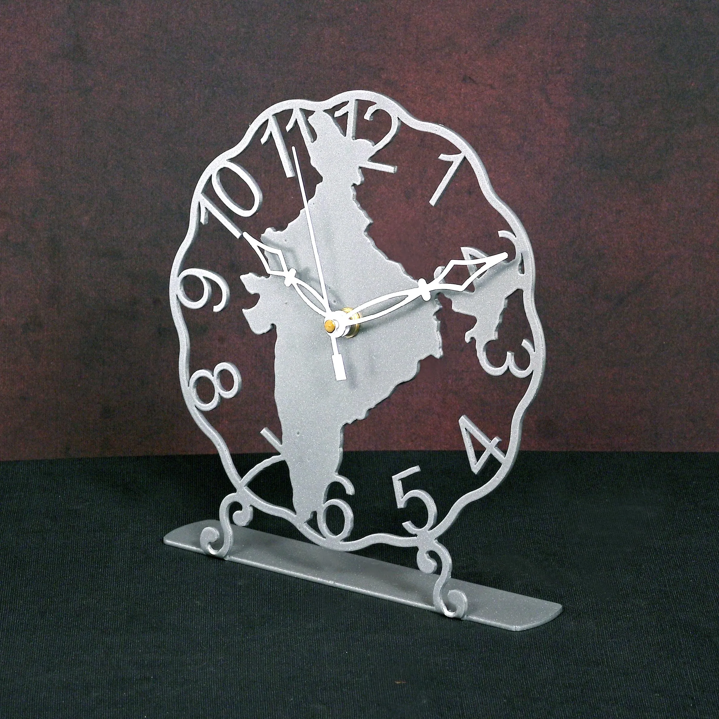 RAYART Bharat Shape Antique Table Clock for Home & Office Desk, Bedroom, Tabletop.