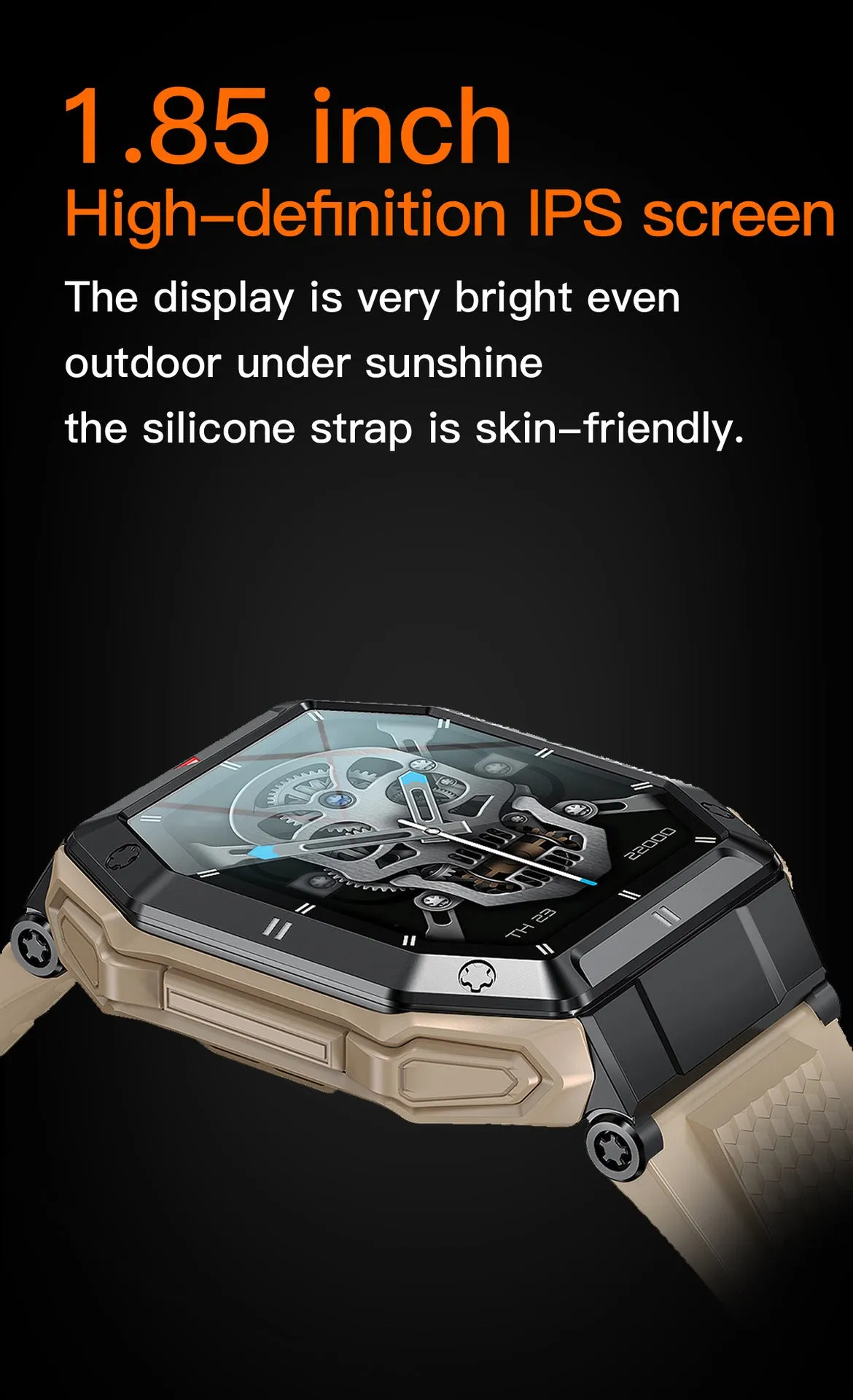 RECON GS2U Tactical Android - IOS  Big Screen HD Smart Watch
