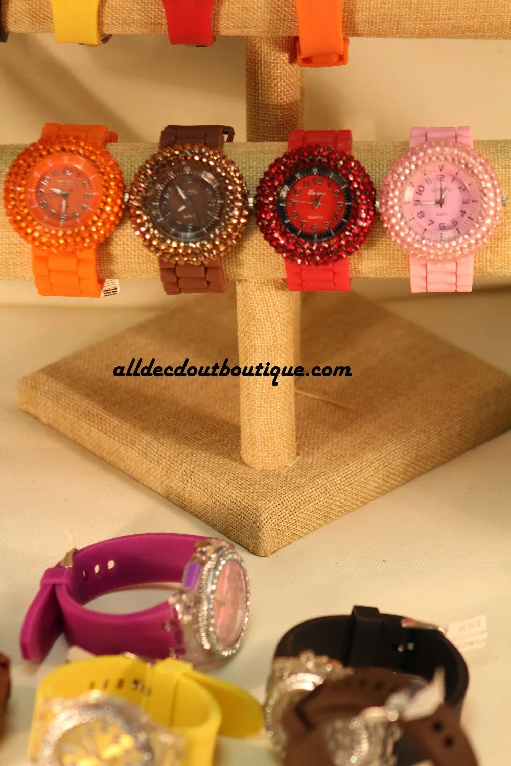 Red/Red, Red Rhinestones | Silicone Band