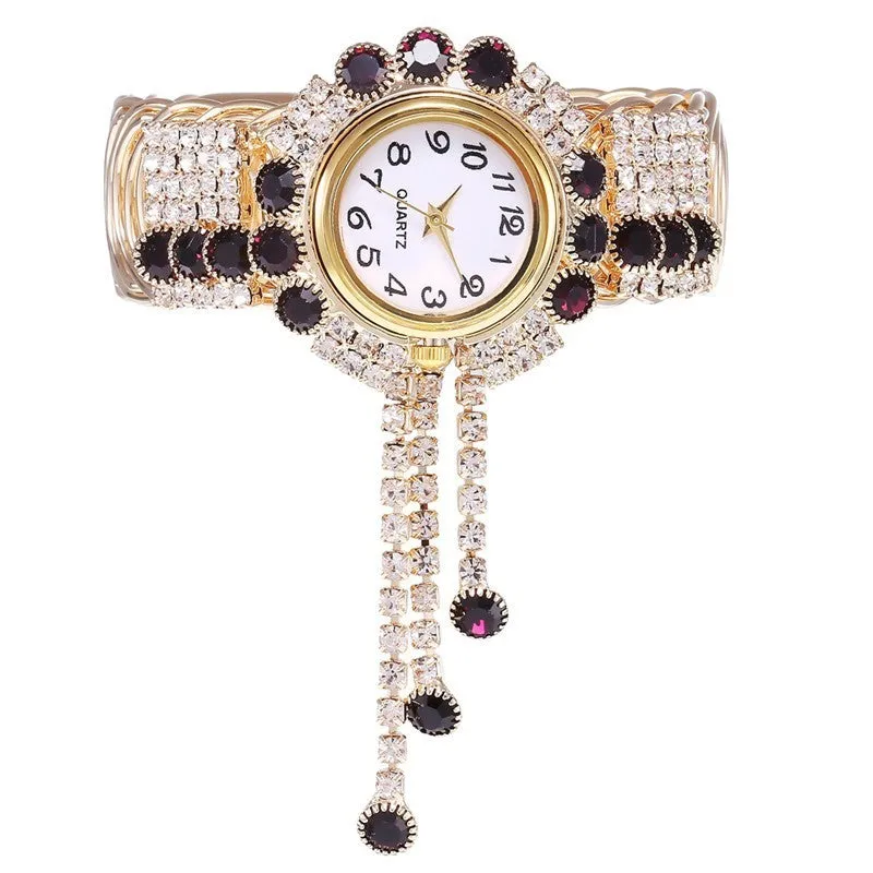 Rhinestone Bracelet Women Wristwatch