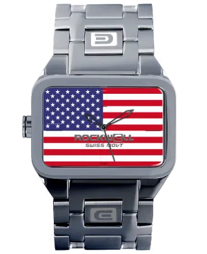 ROCKWELL DUEL TIME WATCH SILVER FREEDOM
