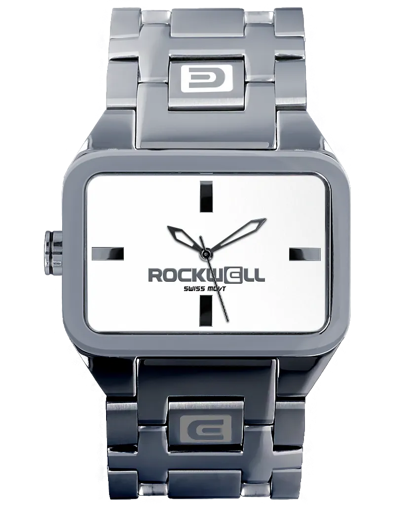 ROCKWELL DUEL TIME WATCH SILVER / WHITE