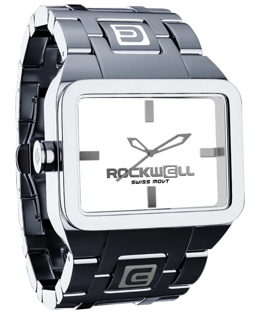 ROCKWELL DUEL TIME WATCH SILVER / WHITE