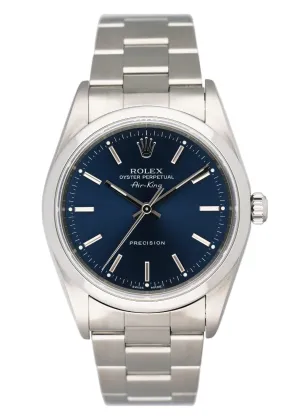 Rolex Air-King Precision 14000 Blue Dial Mens Watch