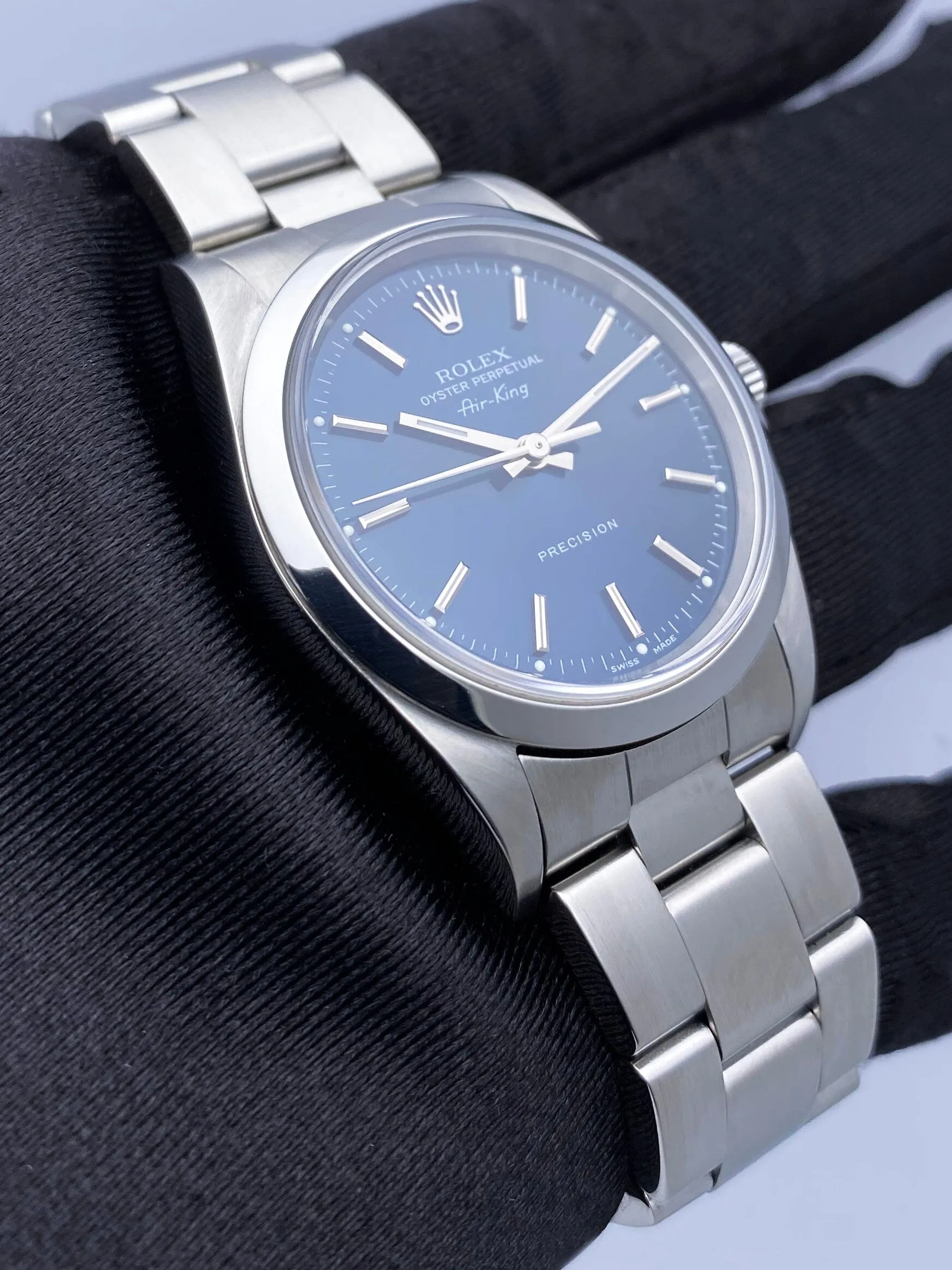 Rolex Air-King Precision 14000 Blue Dial Mens Watch