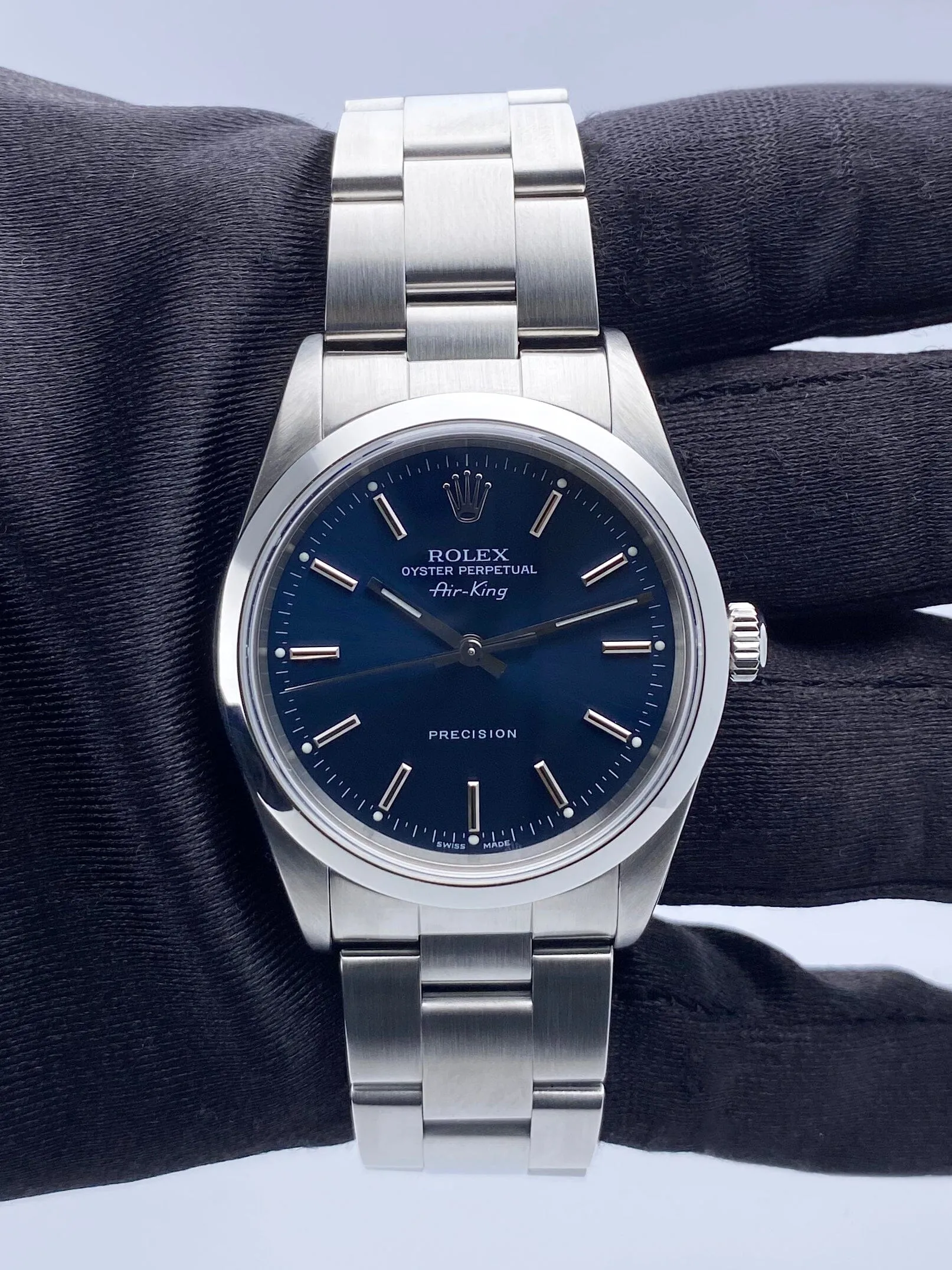 Rolex Air-King Precision 14000 Blue Dial Mens Watch