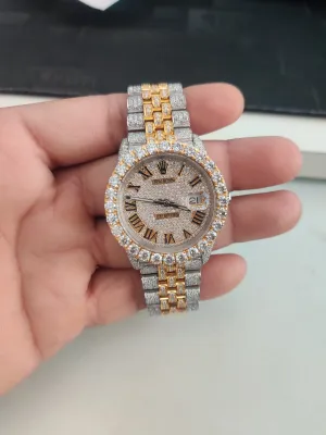 Rolex Date-Just Moissanite Diamond Watch  W 261