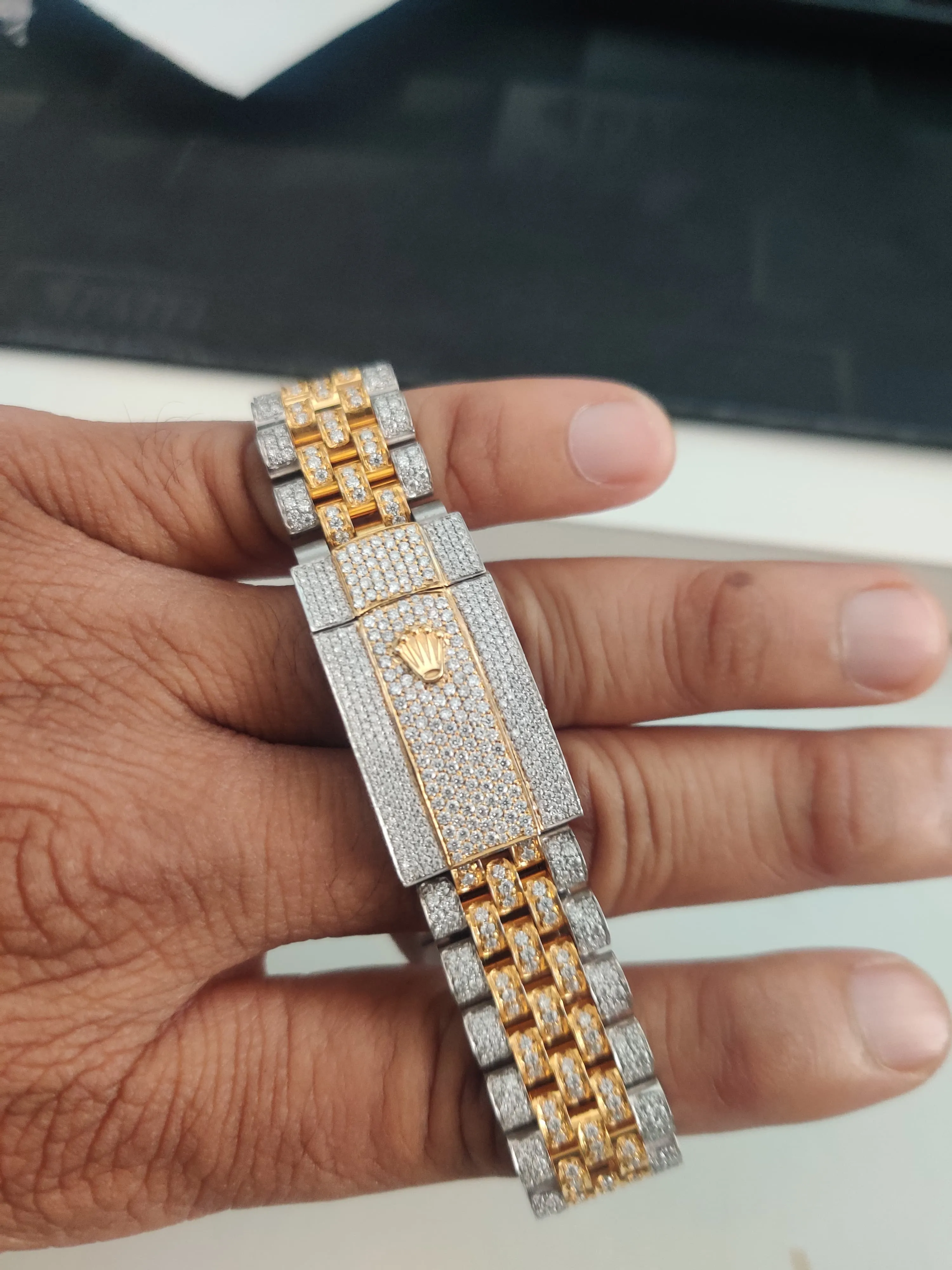 Rolex Date-Just Moissanite Diamond Watch  W 261