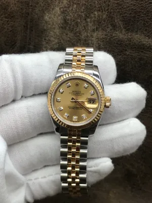 Rolex Datejust 179173 Champagne Dial Automatic  Women's Watch