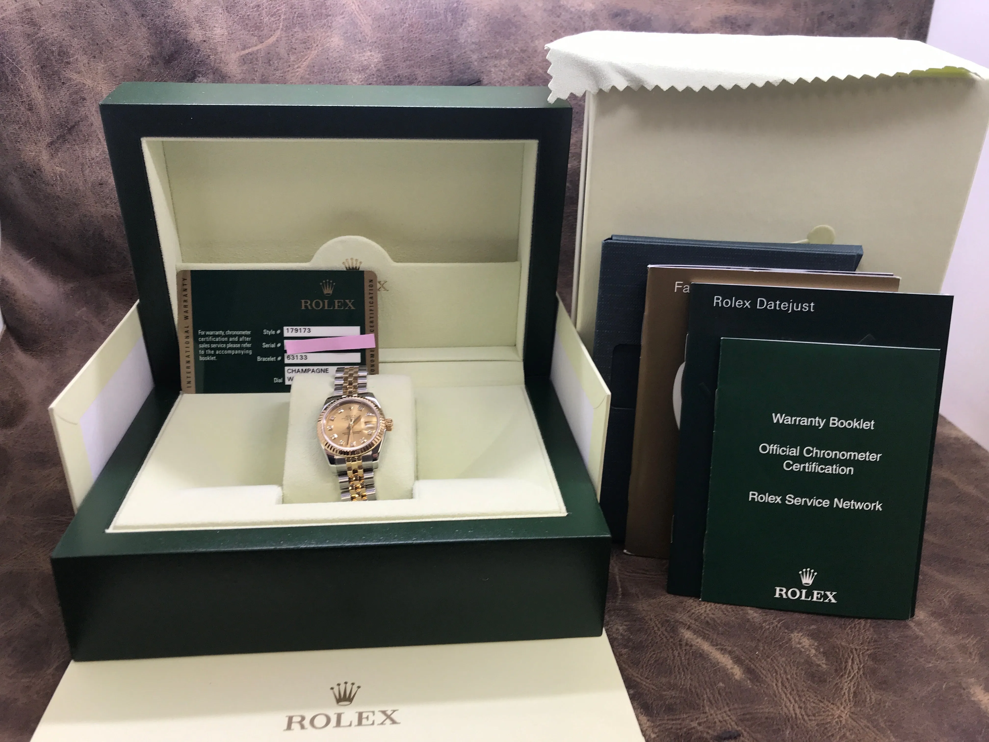Rolex Datejust 179173 Champagne Dial Automatic  Women's Watch