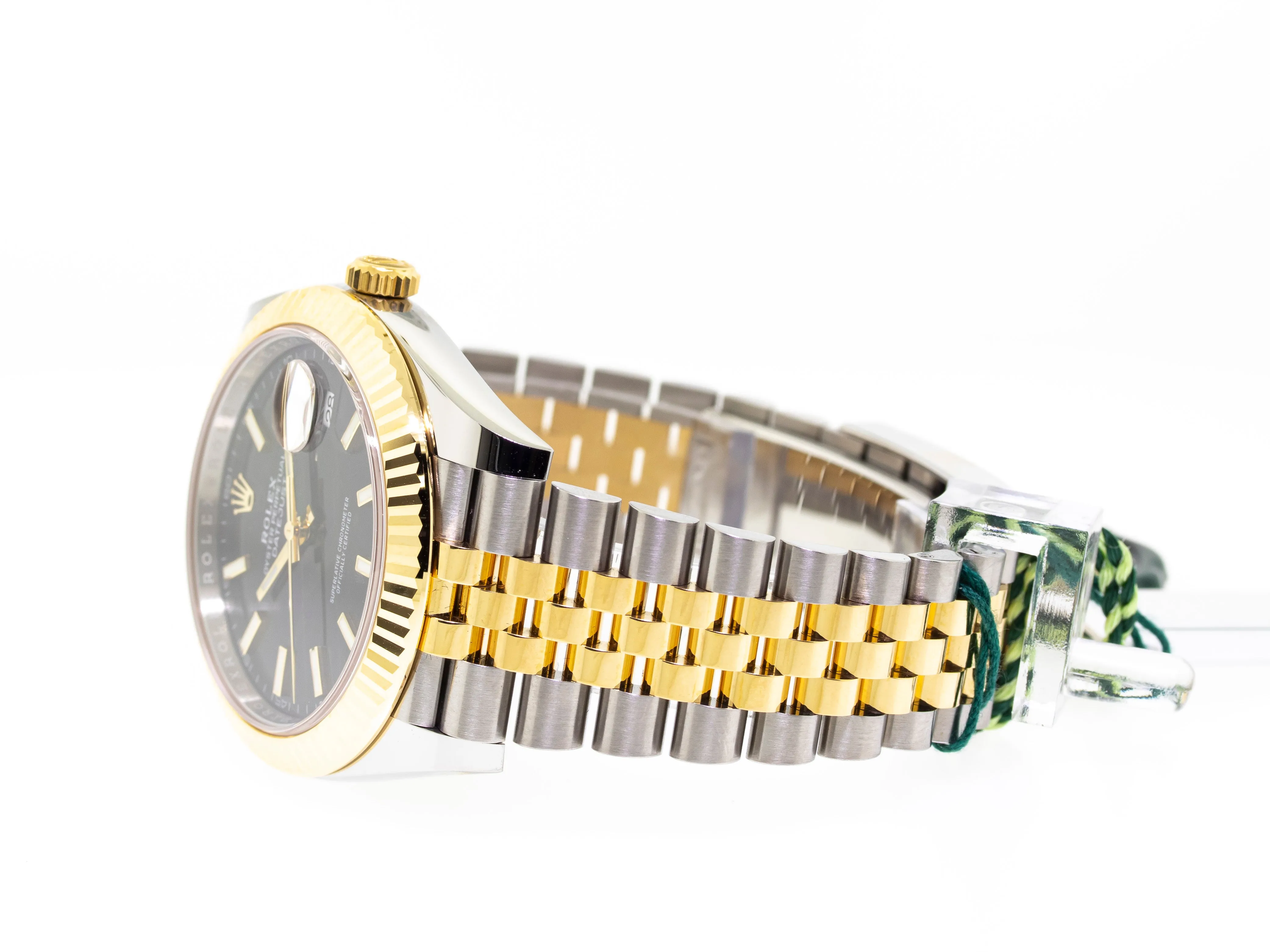 Rolex Datejust 41mm Yellow Gold & Steel Black Index Dial & Fluted Bezel 126333