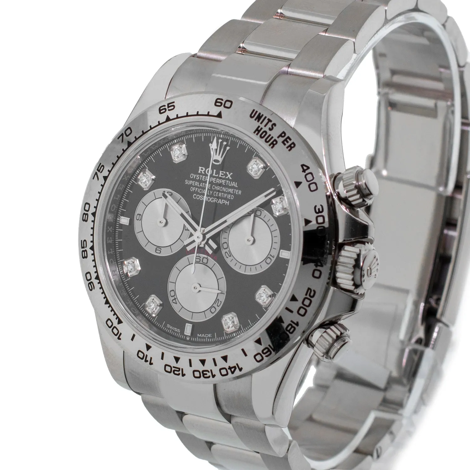Rolex Daytona 40mm White Gold Black Diamond Dial & White Gold Bezel 126509