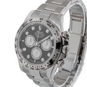 Rolex Daytona 40mm White Gold Black Diamond Dial & White Gold Bezel 126509