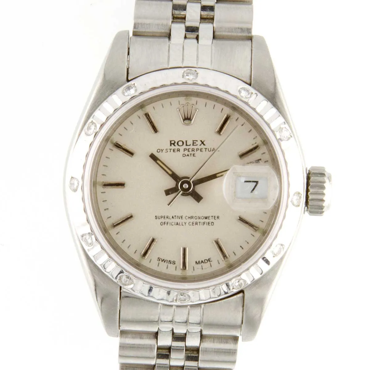 Rolex Lady's Date with Custom Diamond Bezel