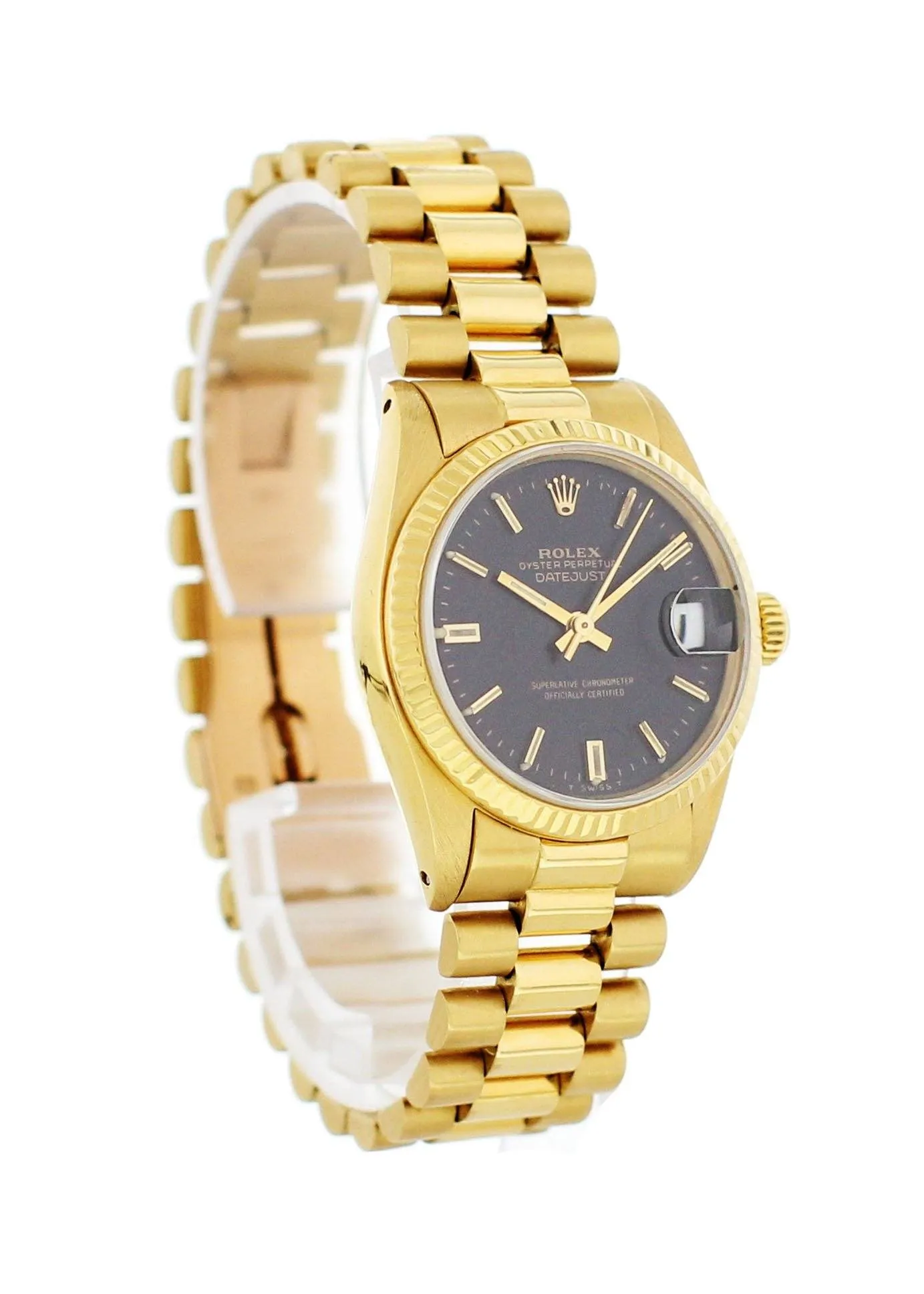 Rolex Oyster Perpetual Midsize Datejust 6827 18k Yellow Gold Ladies Watch