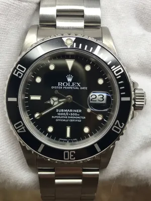 Rolex Submariner Date 16610 Black Dial Automatic Men's Watch