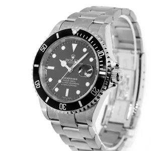 Rolex Submariner Date 40mm Stainless Steel Black Dial & Black Bezel 16610