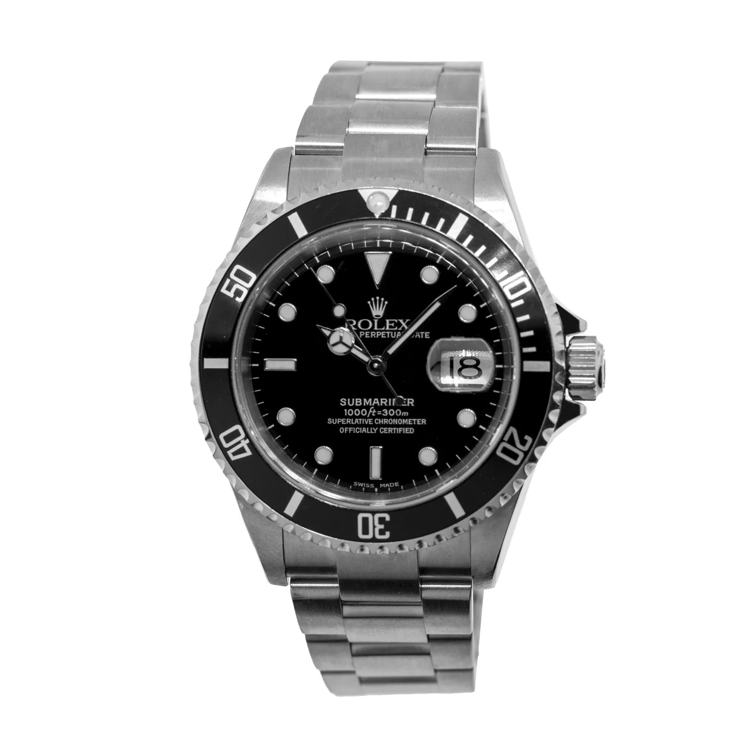 Rolex Submariner Date 40mm Stainless Steel Black Dial & Black Bezel 16610