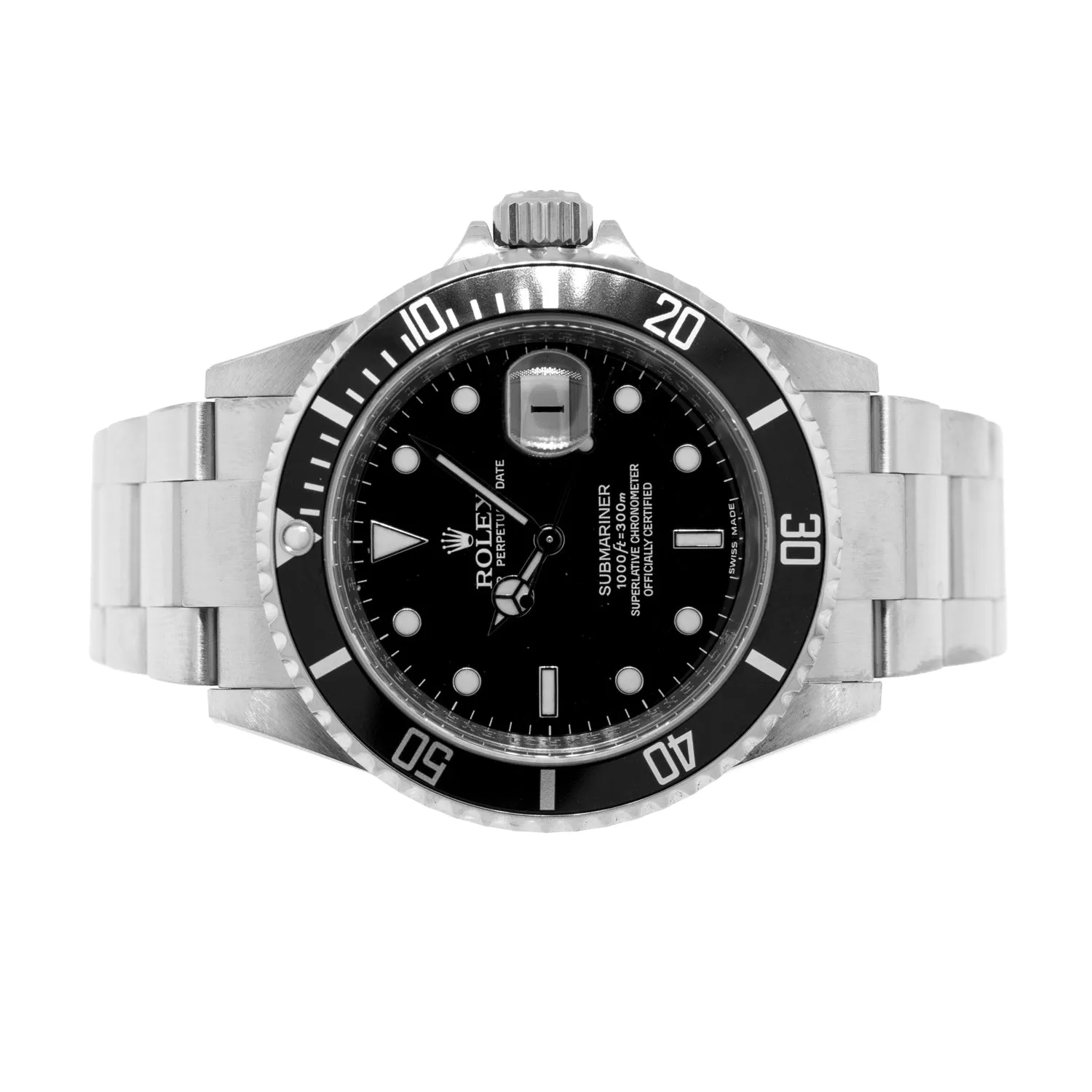 Rolex Submariner Date 40mm Stainless Steel Black Dial & Black Bezel 16610
