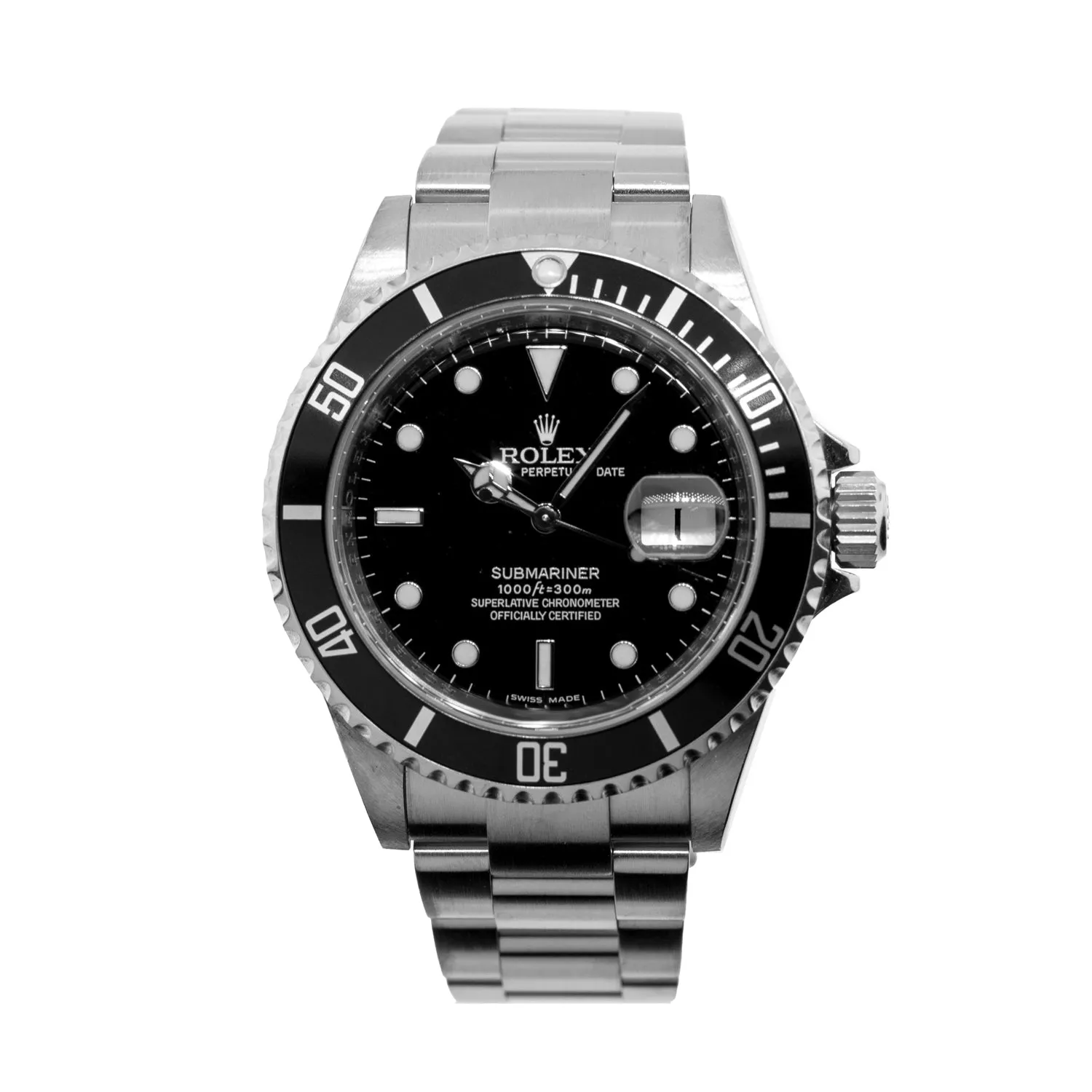 Rolex Submariner Date 40mm Stainless Steel Black Dial & Black Bezel 16610