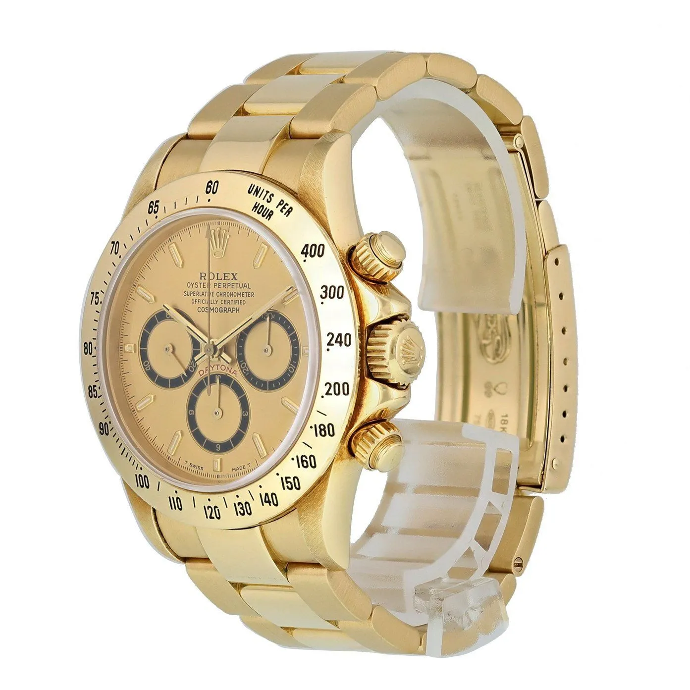 Rolex Zenith Daytona 16528 Inverted 6 Yellow Gold Mens Watch