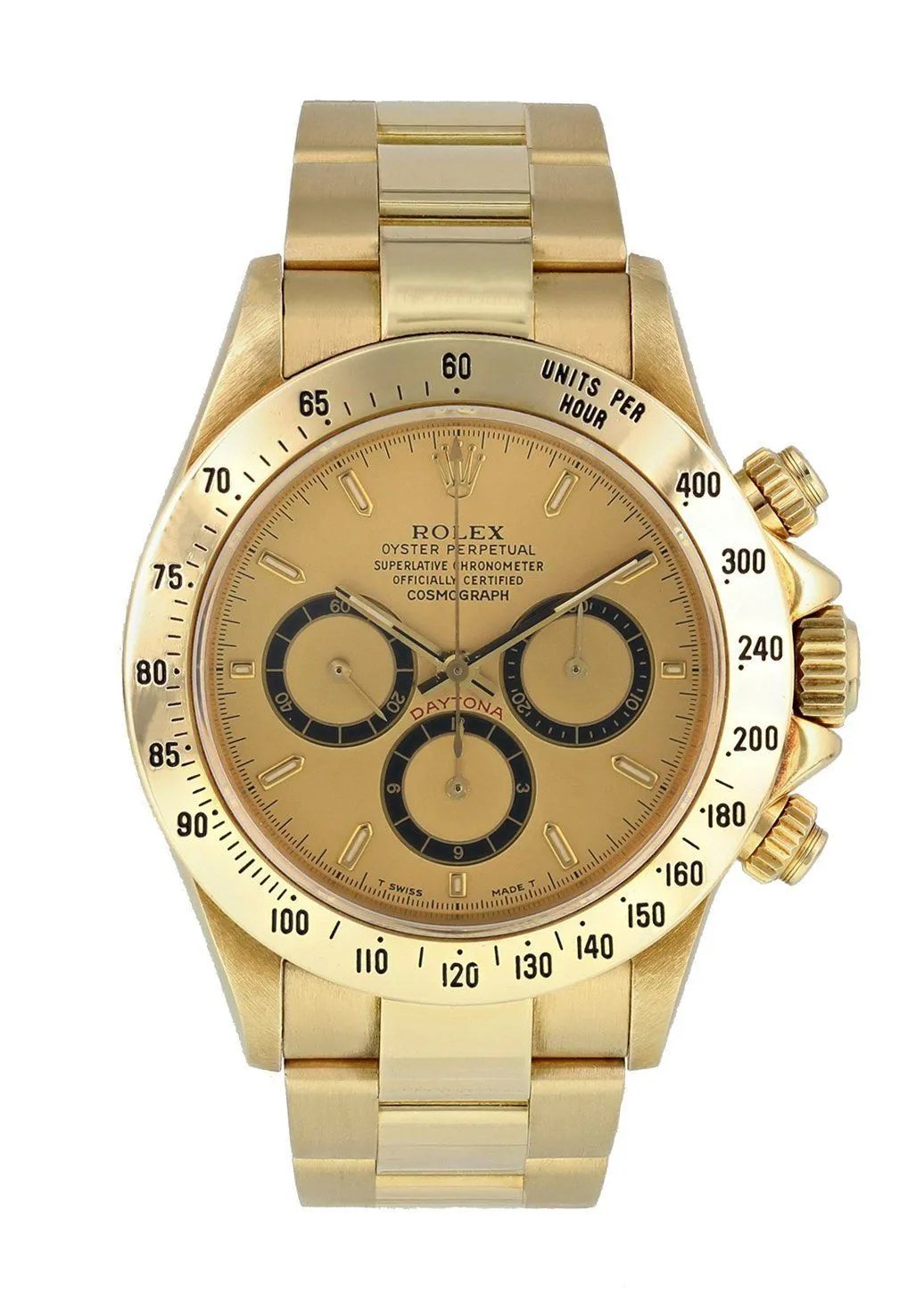 Rolex Zenith Daytona 16528 Inverted 6 Yellow Gold Mens Watch