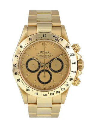 Rolex Zenith Daytona 16528 Inverted 6 Yellow Gold Mens Watch