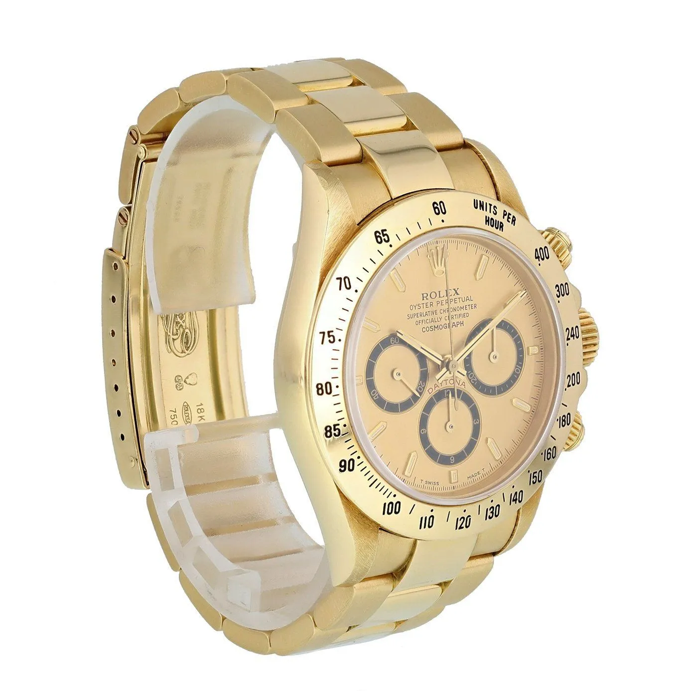 Rolex Zenith Daytona 16528 Inverted 6 Yellow Gold Mens Watch