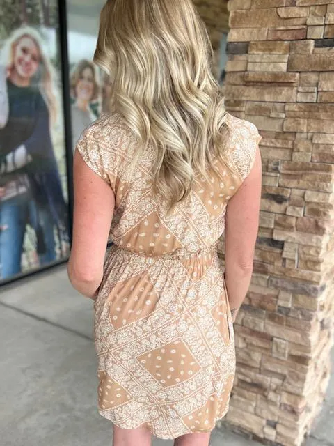 Romy Paisley Sleeveless Button Up Shirt Dress