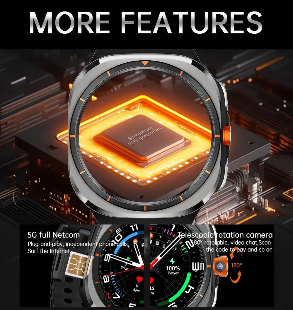 S7 Ultra Cellular Version Smartwatch 4G Android 9.0 Rotary Camera Sim Card Global Calling 256GB Rom app Store Amoled Smart Watch