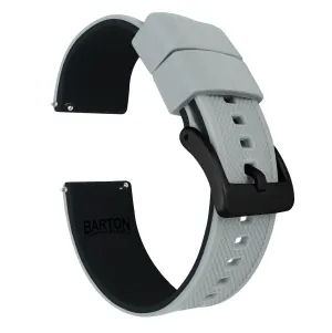 Samsung Galaxy Watch Active 2 Elite Silicone Cool Grey Top Black Bottom Watch Band