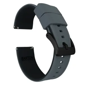 Samsung Galaxy Watch Active 2 Elite Silicone Smoke Grey Top Black Bottom Watch Band