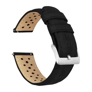 Samsung Galaxy Watch Active 2 Racing Horween Leather Black Watch Band