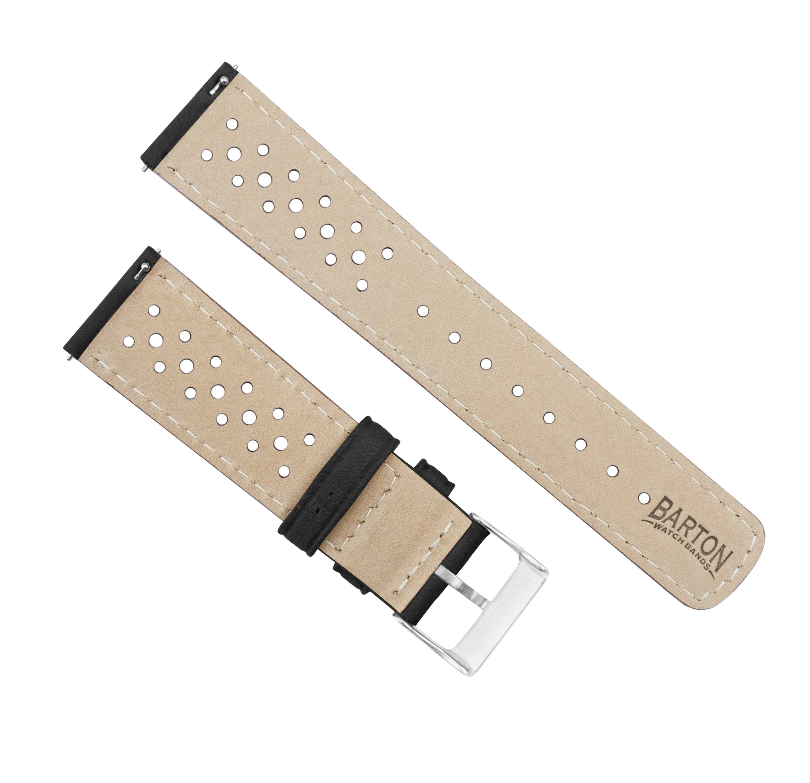 Samsung Galaxy Watch Active 2 Racing Horween Leather Black Watch Band