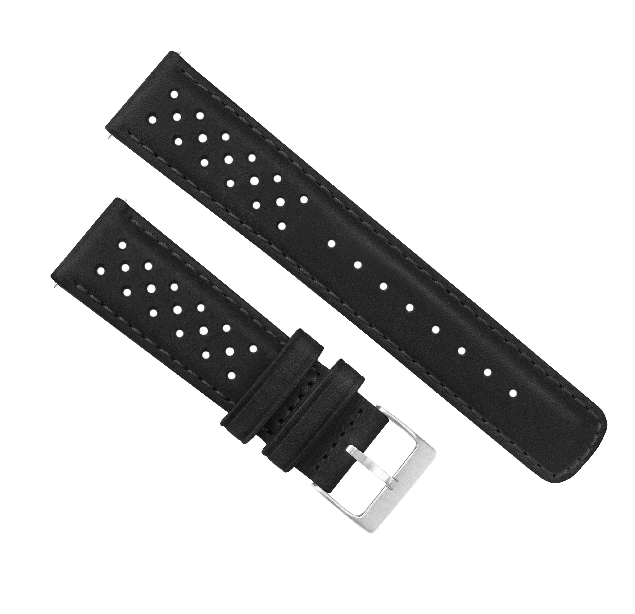 Samsung Galaxy Watch Active 2 Racing Horween Leather Black Watch Band