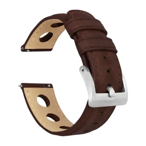 Samsung Galaxy Watch Active 2 Rally Horween Leather Chocolate Brown Watch Band