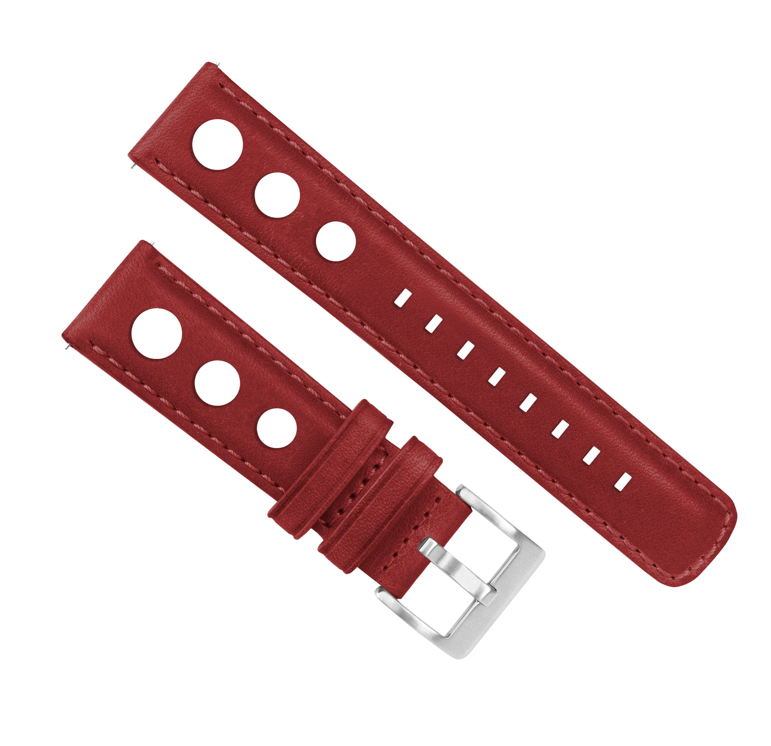 Samsung Galaxy Watch Active 2 Rally Horween Leather Crimson Red Watch Band
